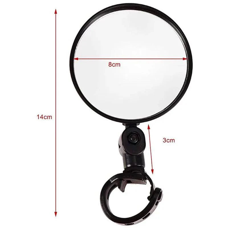 1/2PC Bike Mirror 360 Degree Adjustable Rotatable Handlebar Mirror Wide Bycicle Accessories Cycling Rear View Mirror Accesorios - Pogo Cycles