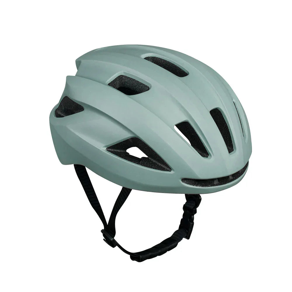 Mint green - FIIDO helmet with black straps on a white background