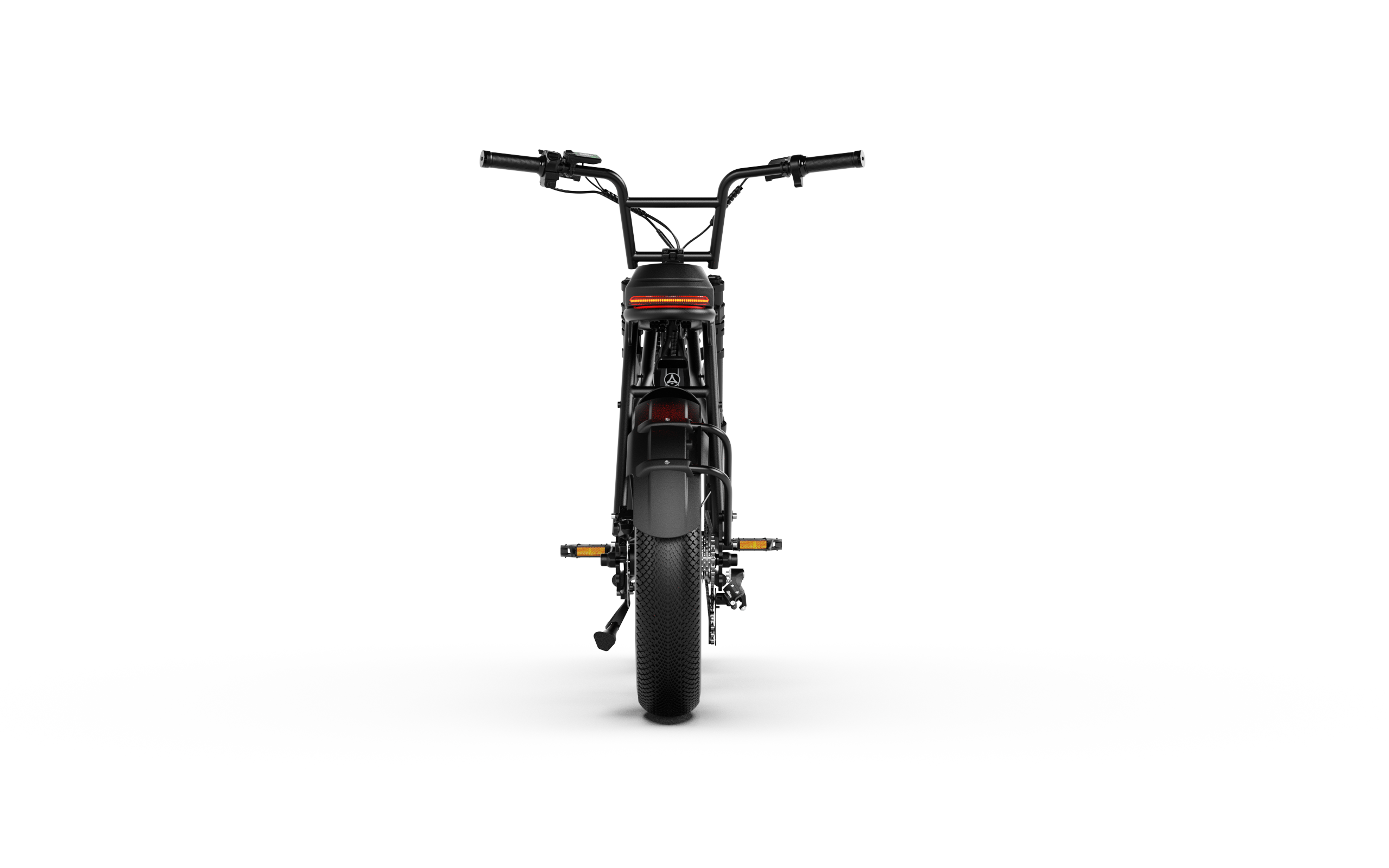Back View of Balck A-Spadz Cavet Air Electric Bike on a white background