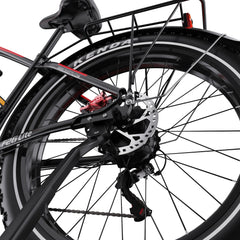 Close-up of a DUOTTS F26 Lite Electric bicycle wheel with Kenda tires on a white background