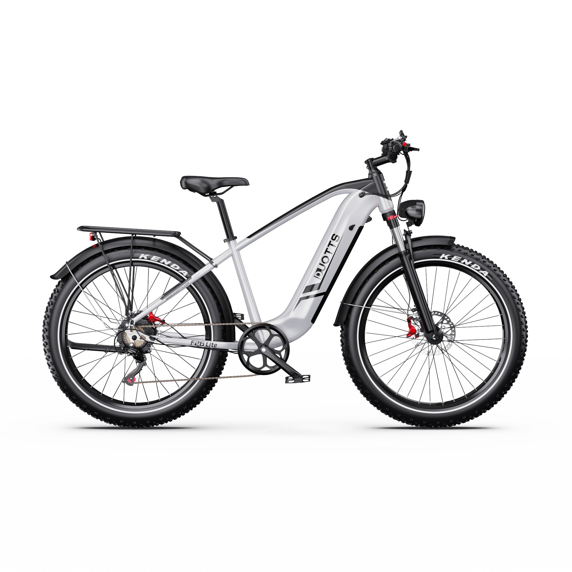White DUOTTS F26 Lite Electric Bike bicycle on a white background