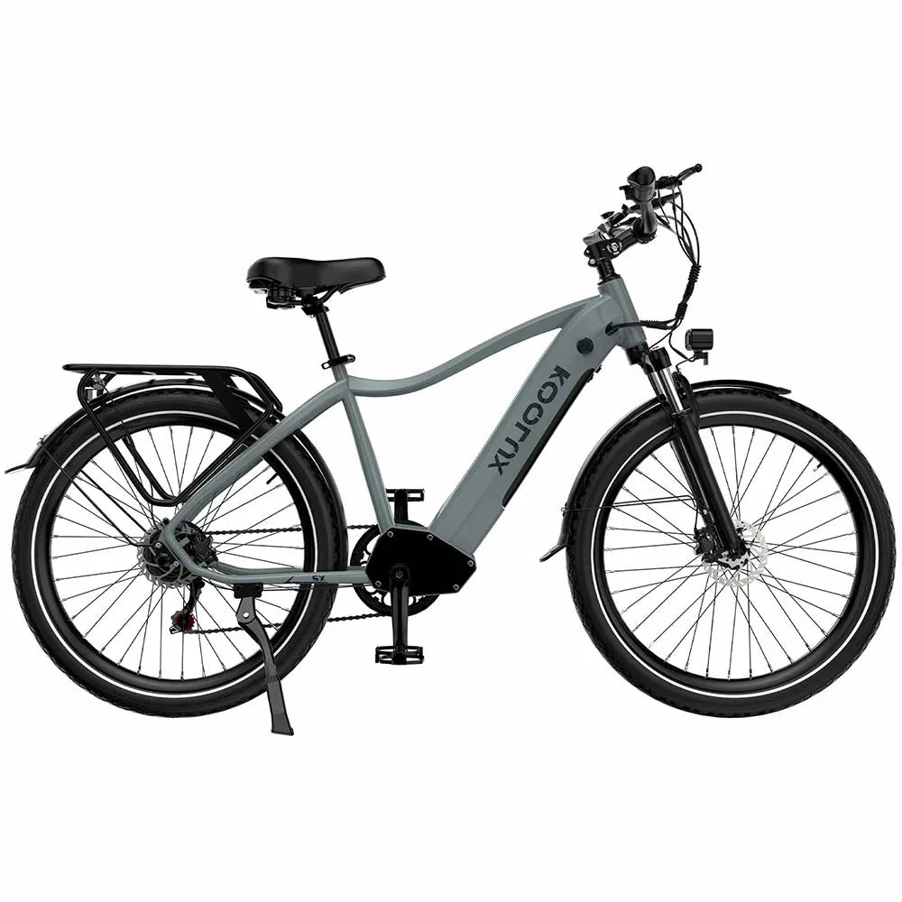 KOOLUX X3 Electric Bike in grey with 'Koolux' branding on a white background