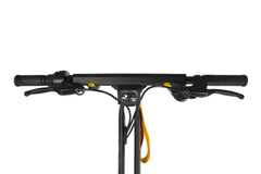 Close-up of a KuKirin G2 Ultra Electric Scooter handlebar with black grips and control buttons on a white background