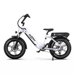 White Onesport OT08 electric bike with black accents on a white background