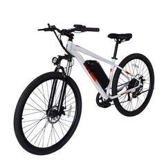 White PVY M29 Commuter Electric Bike with black tires on a white background