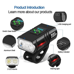 T6 Bike Front Light Waterproof 120 Lumens LED Bicycle Rear Light Ultra Bright Cycling Safety MTB Bike Lamp