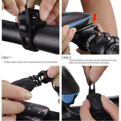 Black Bicycle Light USB Led Waterproof With Horn Mountain Bike Dark Night Outdoor Riding Headlight