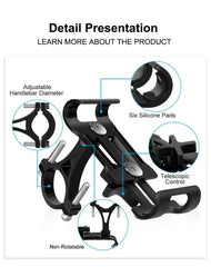 Aluminum Alloy Bike Phone Holder Anti-slip Bracket Metal Motorcycle GPS Clip Universal Cycle Bicycle Phone Stand