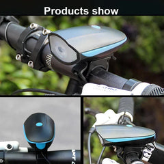 Black Bicycle Light USB Led Waterproof With Horn Mountain Bike Dark Night Outdoor Riding Headlight