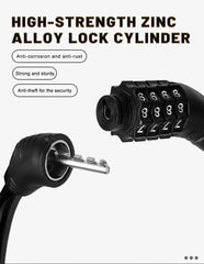 Bike Lock Mountain Bike Portable Security 4-digit Code Bike Lock for Bicycle Motorcycle Scooter
