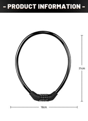 Bike Lock Mountain Bike Portable Security 4-digit Code Bike Lock for Bicycle Motorcycle Scooter