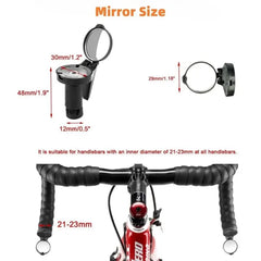 Bicycle 1PC Rear View Convex Mirror Handlebar Drop Bar Mount Acrylic Lens Back Sight Reflector Light Weight