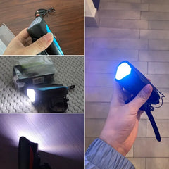 Black Bicycle Light USB Led Waterproof With Horn Mountain Bike Dark Night Outdoor Riding Headlight