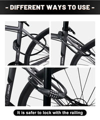 Bike Lock Mountain Bike Portable Security 4-digit Code Bike Lock for Bicycle Motorcycle Scooter