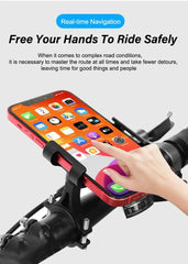 Aluminum Alloy Bike Phone Holder Anti-slip Bracket Metal Motorcycle GPS Clip Universal Cycle Bicycle Phone Stand