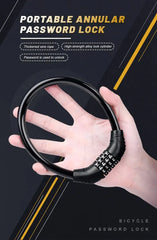 Bike Lock Mountain Bike Portable Security 4-digit Code Bike Lock for Bicycle Motorcycle Scooter