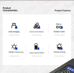 T6 Bike Front Light Waterproof 120 Lumens LED Bicycle Rear Light Ultra Bright Cycling Safety MTB Bike Lamp