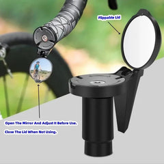 Bicycle 1PC Rear View Convex Mirror Handlebar Drop Bar Mount Acrylic Lens Back Sight Reflector Light Weight