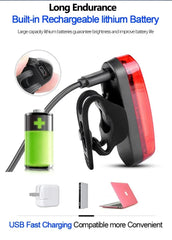 T6 Bike Front Light Waterproof 120 Lumens LED Bicycle Rear Light Ultra Bright Cycling Safety MTB Bike Lamp