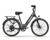 Black URLIFE E26 Step-Through Electric Bike with URLIFE branding on a white background