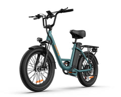 URLIFE E20 Step-Thru Electric Bike Green on a white background