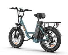 URLIFE E20 Step-Thru Electric Bike with a teal frame on a white background