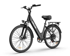 Black URLIFE E26 Step-Through Electric Cycle with 'URLIFE' branding on a white background