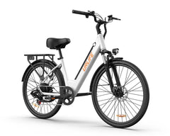 URLIFE E26 Step-Through Electric bicycle with 'URLIFE' branding on a white background