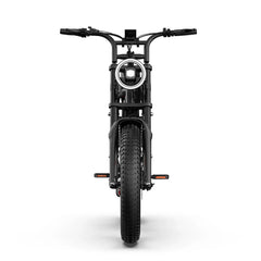Front view of Black URLIFE T2 Off Road Electric Bike on a white background