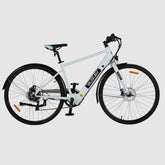 White VARUN C7007 Premium Commuter Electric bicycle on a light gray background