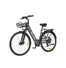VARUN C7008 Urban Electric bicycle with a basket on a white background
