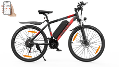 VARUN M27-1 Electric bicycle with a smartphone displaying an app on a white background
