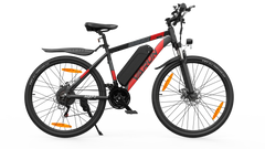 Black and red VARUN M27-1 Electric bicycle on a white background