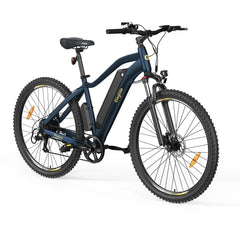Blue electric bicycle on a white background