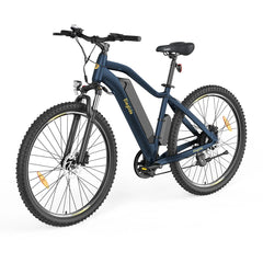 Blue electric bicycle on a white background