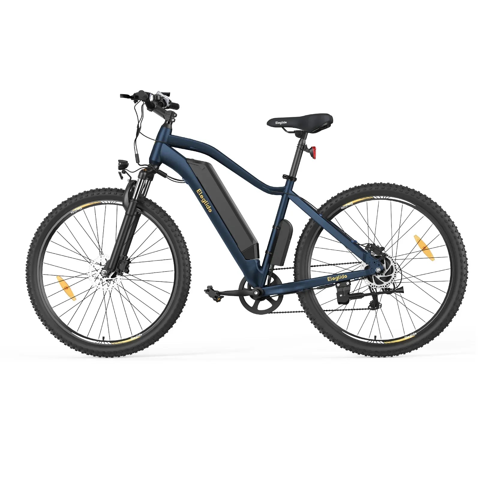 Blue electric bicycle on a white background