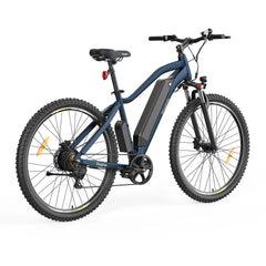 Blue electric bicycle on a white background