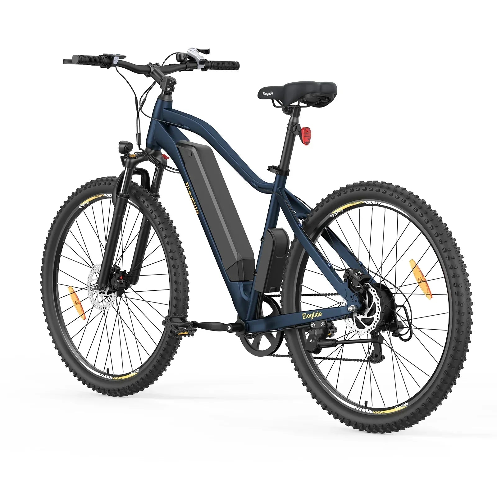 Blue electric bicycle on a white background