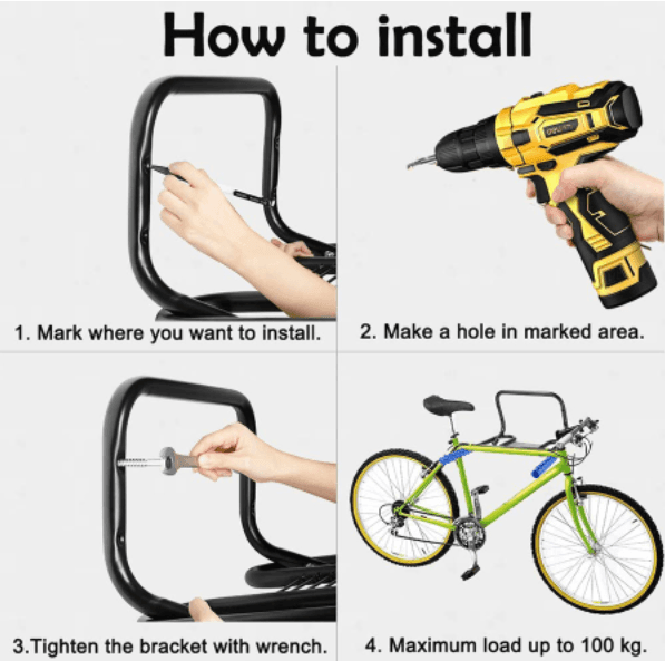 Installation manual of Foldable Bike Wall Mount Rack - Pogo Cycles