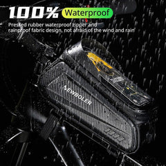 NEWBOLER Bike Bag 2L Frame Front Tube Cycling Bag Bicycle Waterproof Phone Case Holder 7.2Inches Touchscreen Bag Accessorie - Pogo Cycles