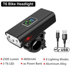 3T6 LED Bicycle Light Front 4800mAh USB Rechargeable - Pogo Cycles