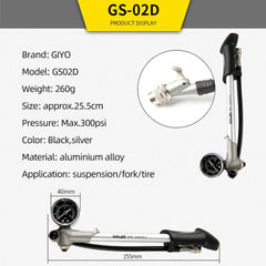 GIYO Bicycle Shock Pump - Pogo Cycles