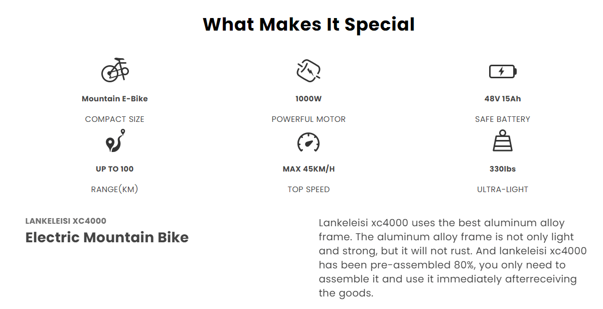 Lankeleisi XC4000 Fat Electric Bike- Preorder- Expected on July 25th - Pogo Cycles available in cycle to work