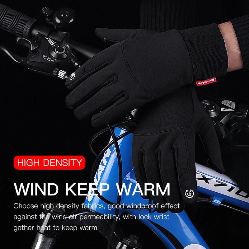 Mens Waterproof Winter Gloves for Bike & Bicycle - Thermal Fleece + Cold Wind Waterproof - Pogo Cycles available in cycle to work