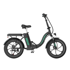 Black KOOLUX BK6S 3.0 Folding Electric Bike in green colour with KOOLUX  branding on a white background