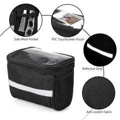 Bicycle Front Handlebar Bag Outdoor Bike Reflective Strap Touchable Phone Pouch Bike Front Tube Basket  Bicycle Accessories
