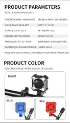 Bicycle Electronic Bell Bicycle Light Scooter E-bike Trumpet Alarm Bike Bell USB Charge Cycling Warning Alert Safety Riding