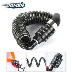 DOMEN Bicycle Lock Steel Wire Chain Lock Bike Motorcycle 4 Digit Password Steel Wire Locks Anti-theft Wire Rope Lock Helmet Lock