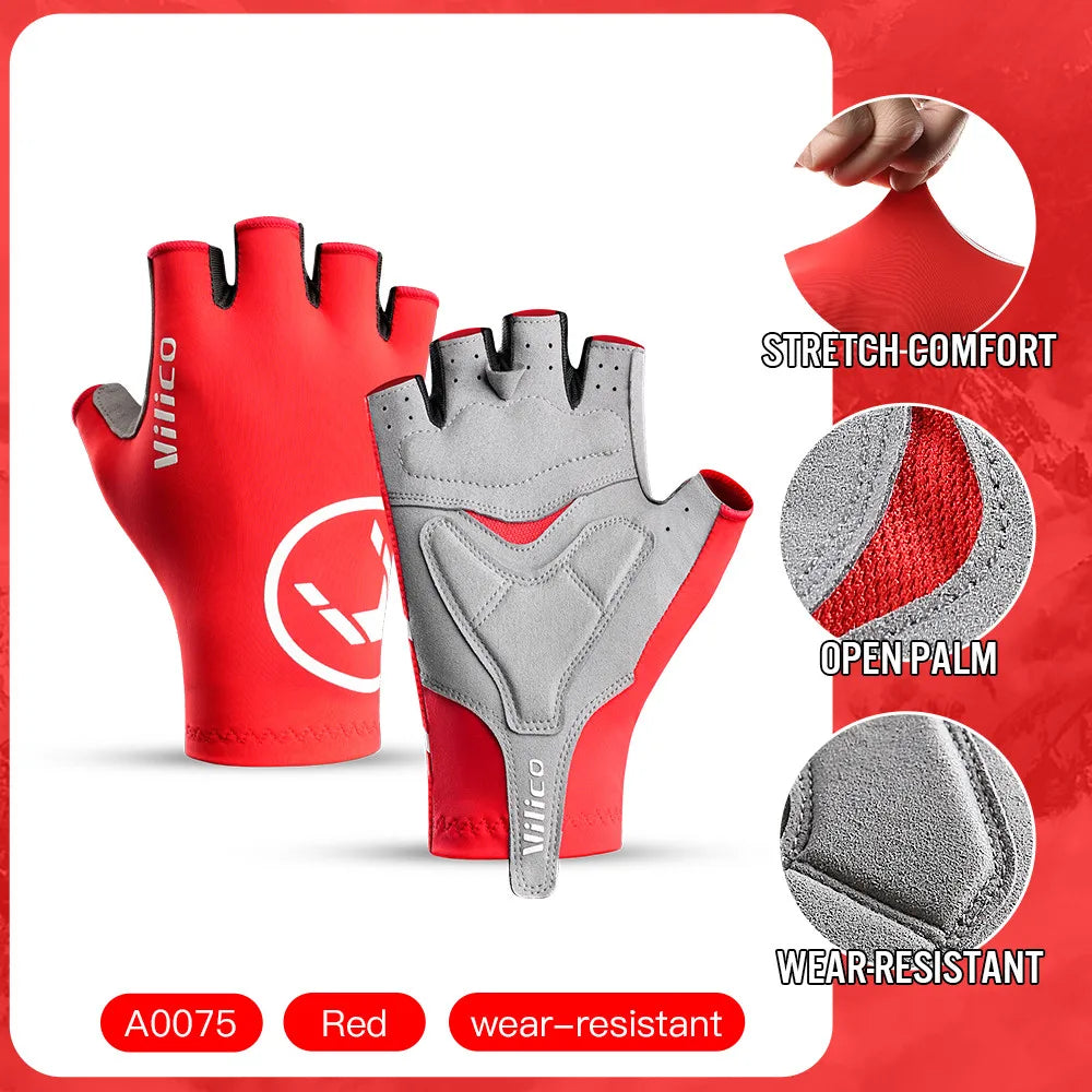 Breaking Wind Cycling Half Finger Gloves Anti-slip Bicycle Mittens Racing Road Bike Glove MTB Biciclet Guantes