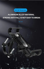 Aluminum Alloy Bike Phone Holder  Anti-slip Bracket Metal Motorcycle GPS Clip Universal Cycle Bicycle Phone Stand